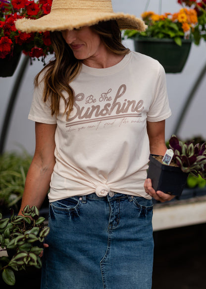 Cream Sunshine Graphic Tee Tops