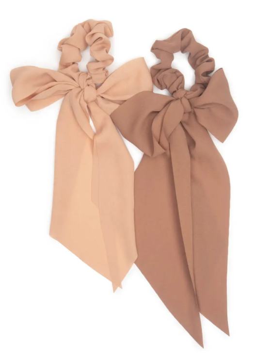 Crepe Scarf Scrunchie 2 Pack Accessories KITSCH Blush