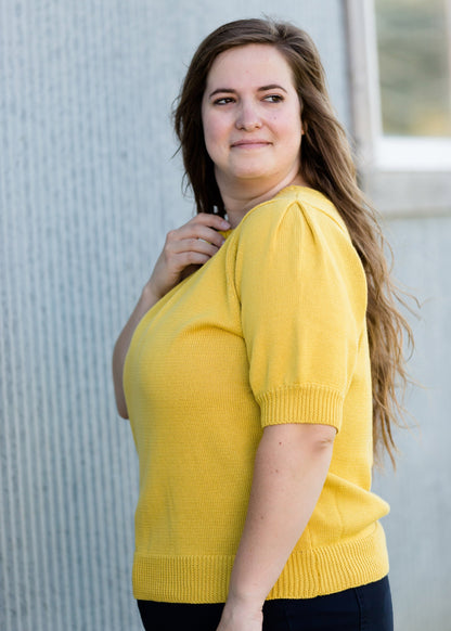 Crewneck Mustard Sweater Top - FINAL SALE Tops