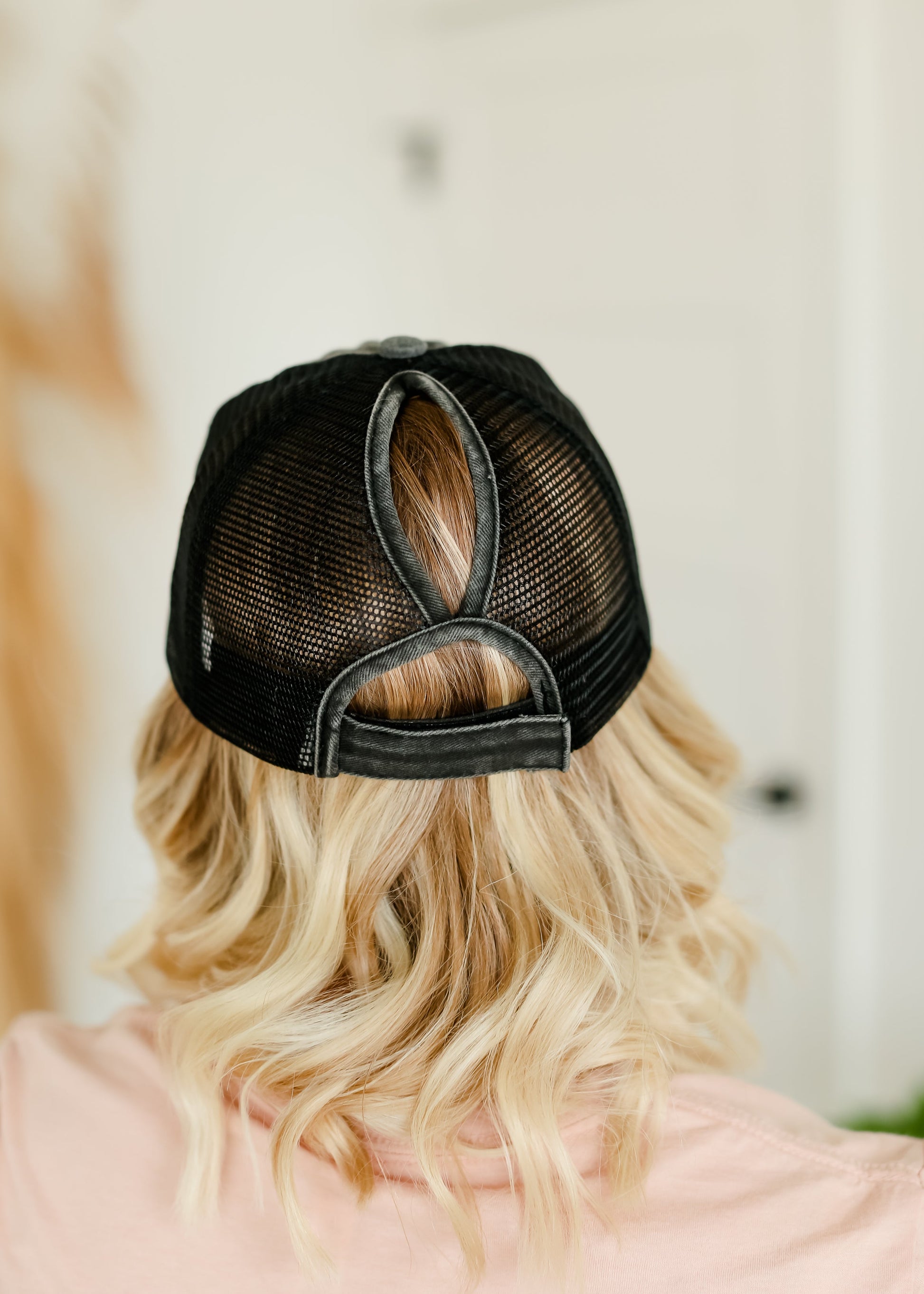 Distressed Messy Bun Hat - FINAL SALE Accessories