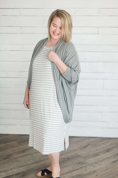 plus size women's dolman cardigan in heather gray