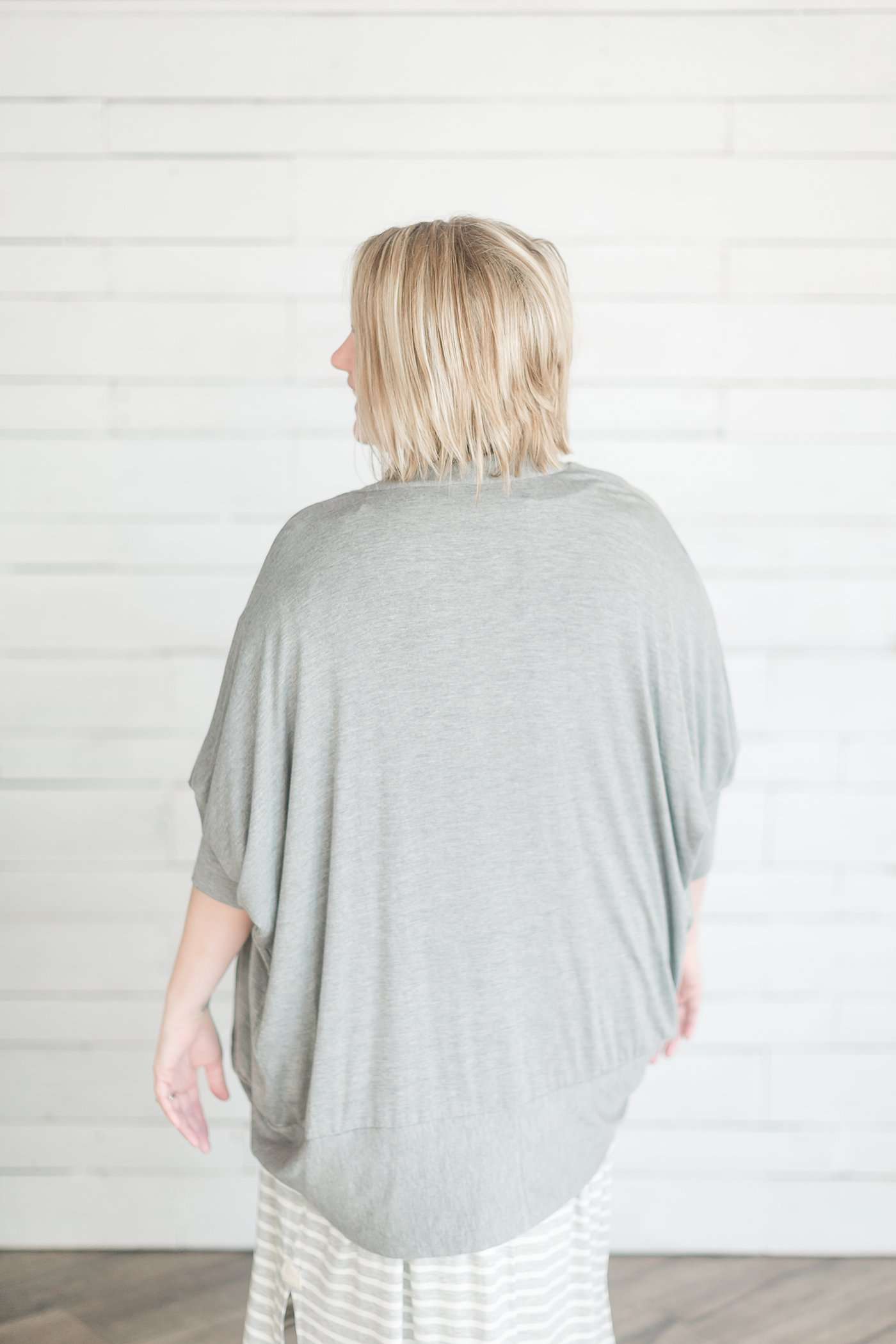 plus size women's dolman cardigan in heather gray