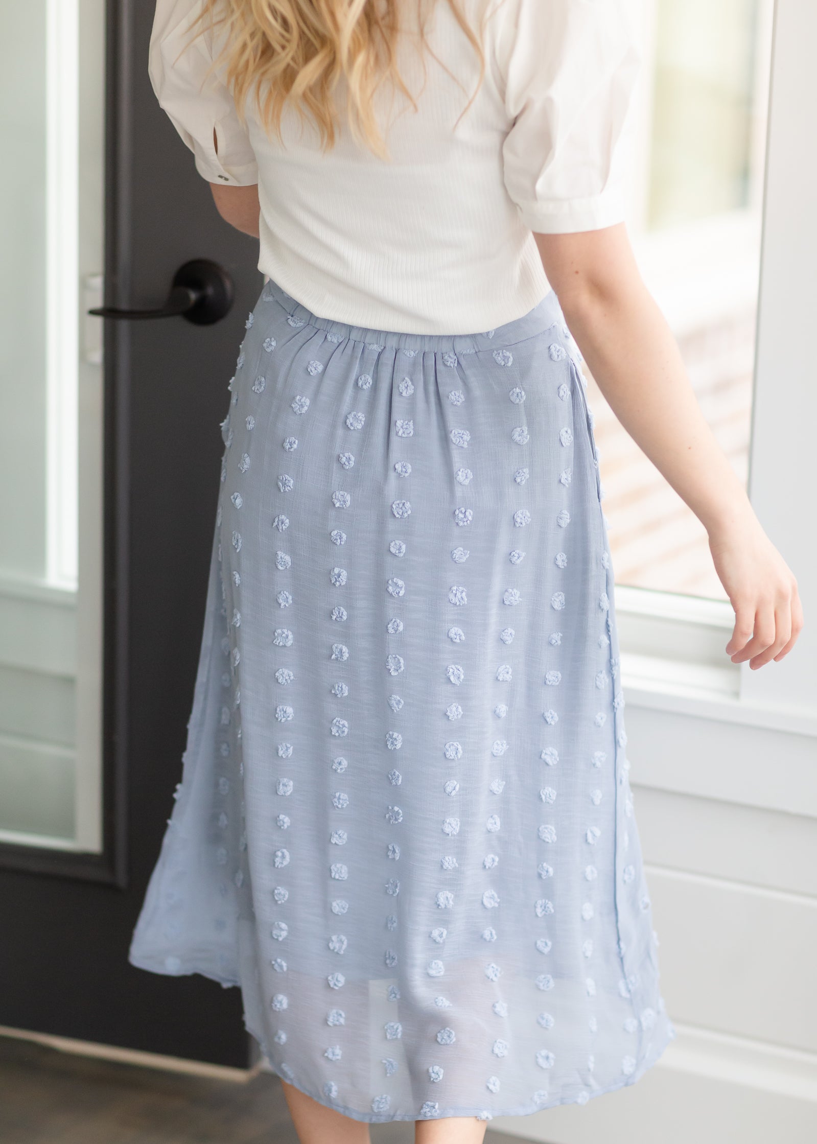 Dusty Blue Chiffon Midi Skirt - FINAL SALE Skirts