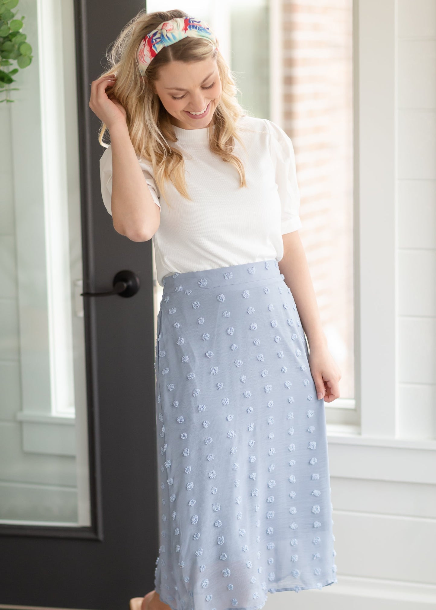 Dusty Blue Chiffon Midi Skirt - FINAL SALE Skirts