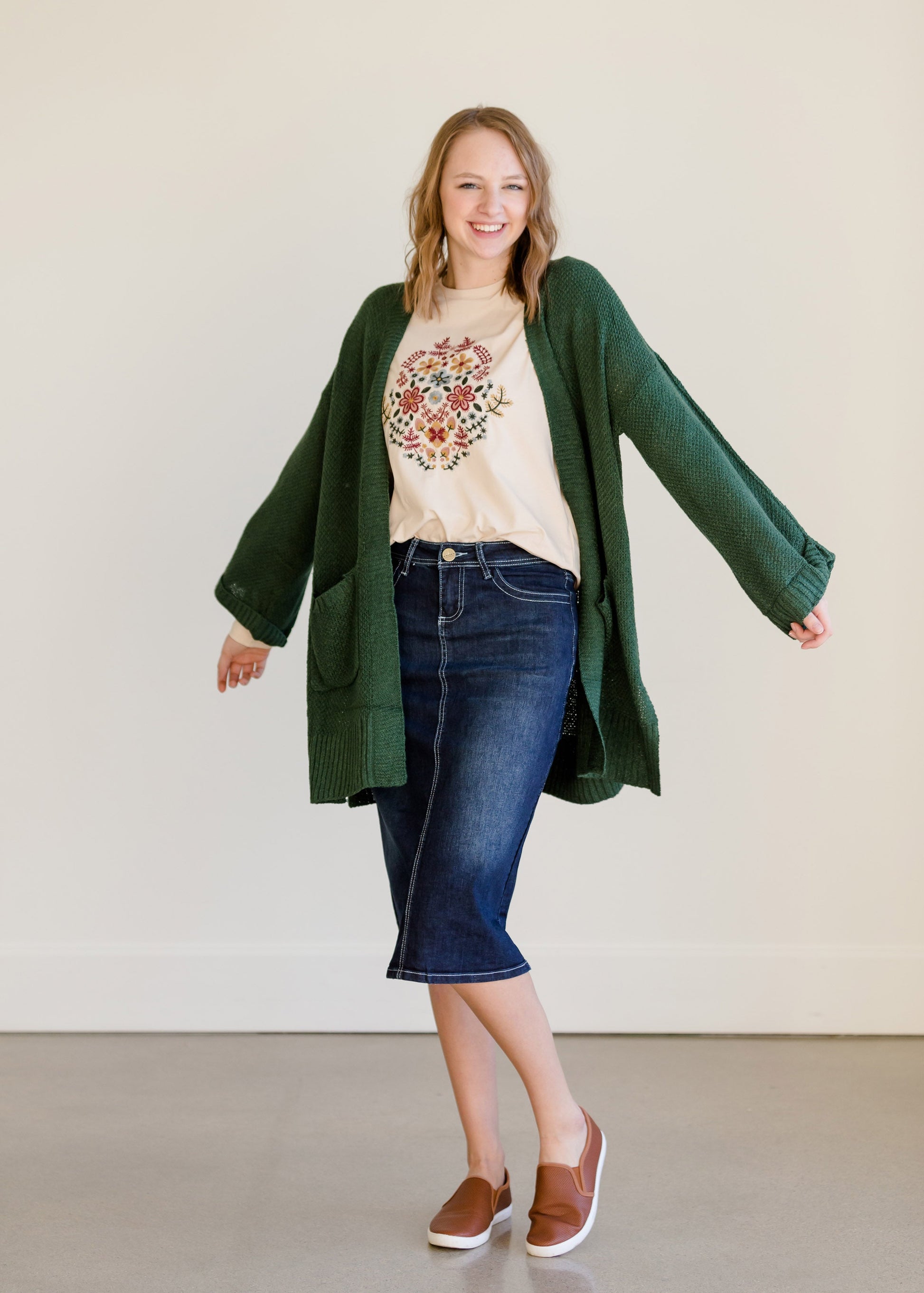 Embroidered Long Sleeve Top - FINAL SALE Tops