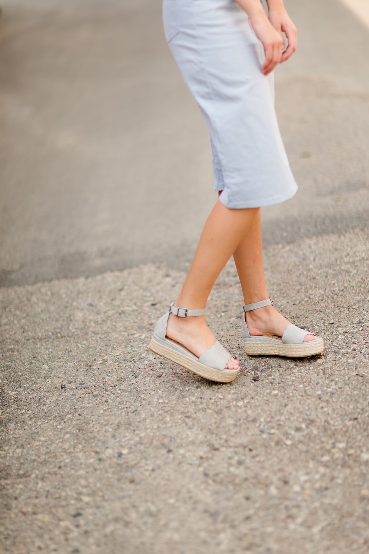 snake texture blue platform wedge heels