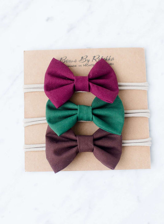 Fabric Autumn Hues Bow Set - FINAL SALE Accessories Headband