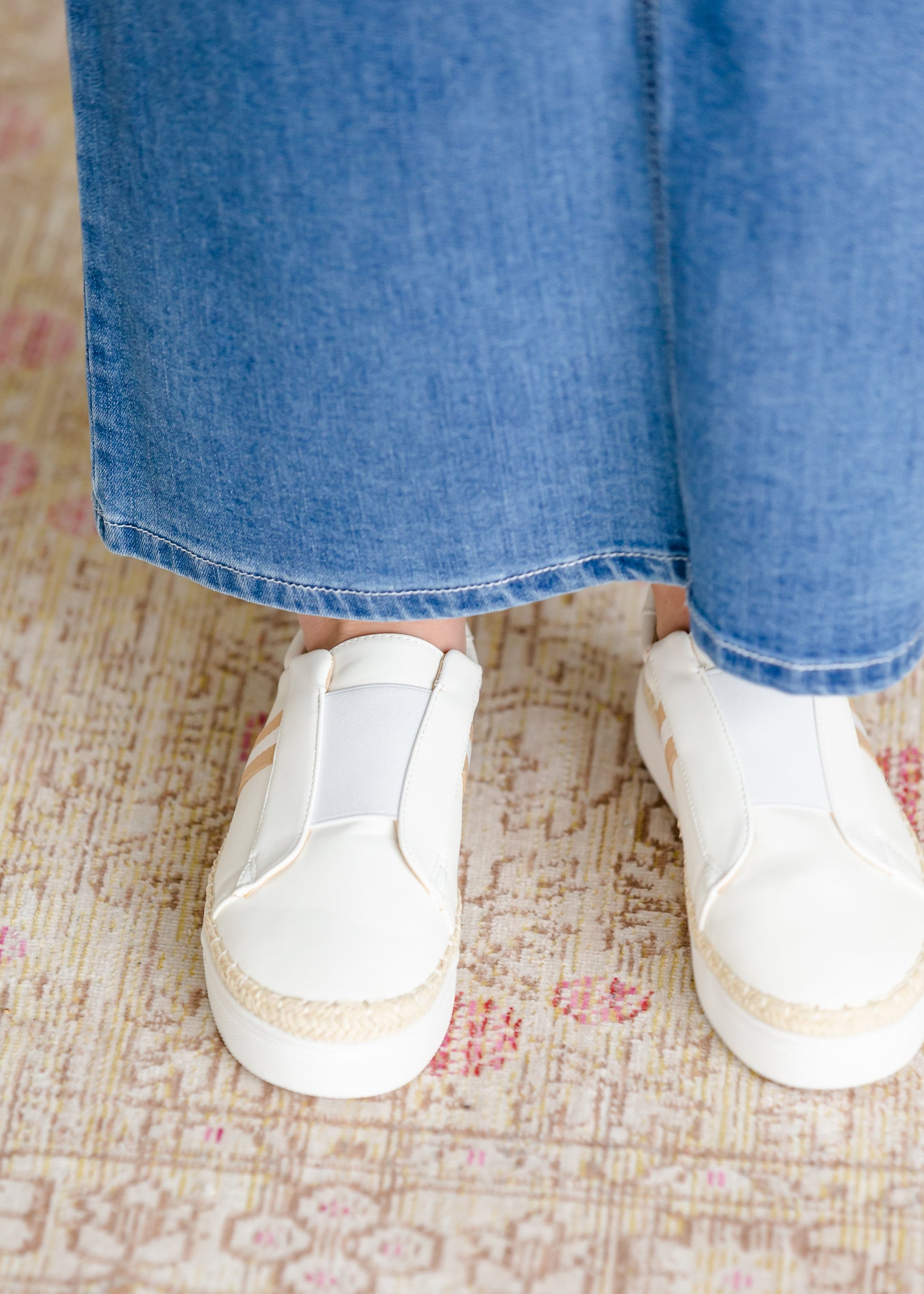 Faux Leather Rope Detail White Sneaker - FINAL SALE Shoes