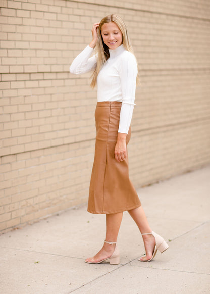 Faux Leather Skirt Skirts