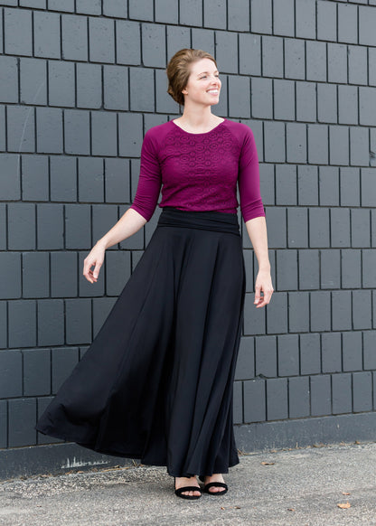 Feminine Flair Lined Maxi Skirt Skirts