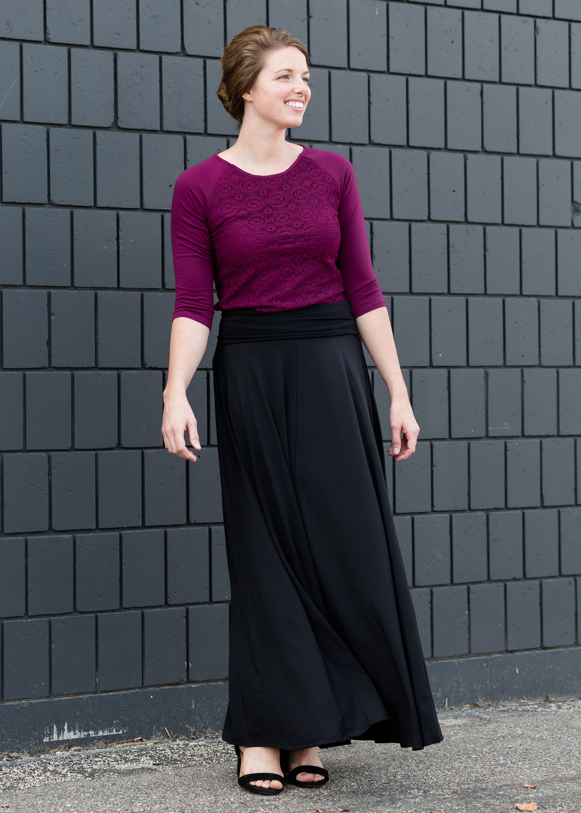 Feminine Flair Lined Maxi Skirt Skirts