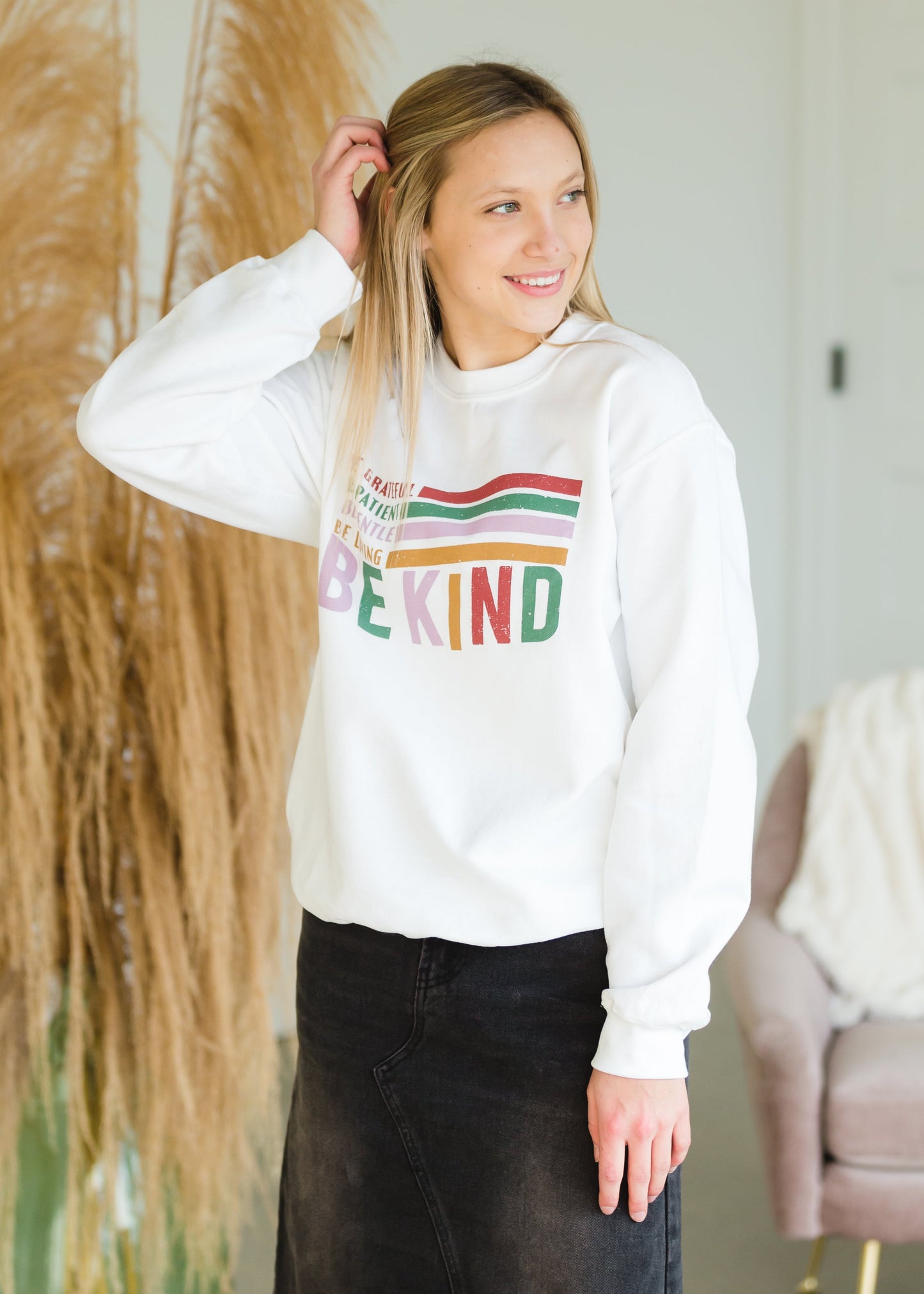 Fleece Lined Be Kind Sweatshirt - FINAL SALE Tops