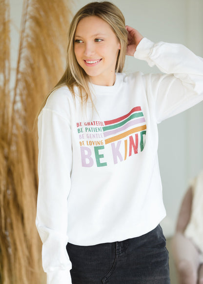 Fleece Lined Be Kind Sweatshirt - FINAL SALE Tops