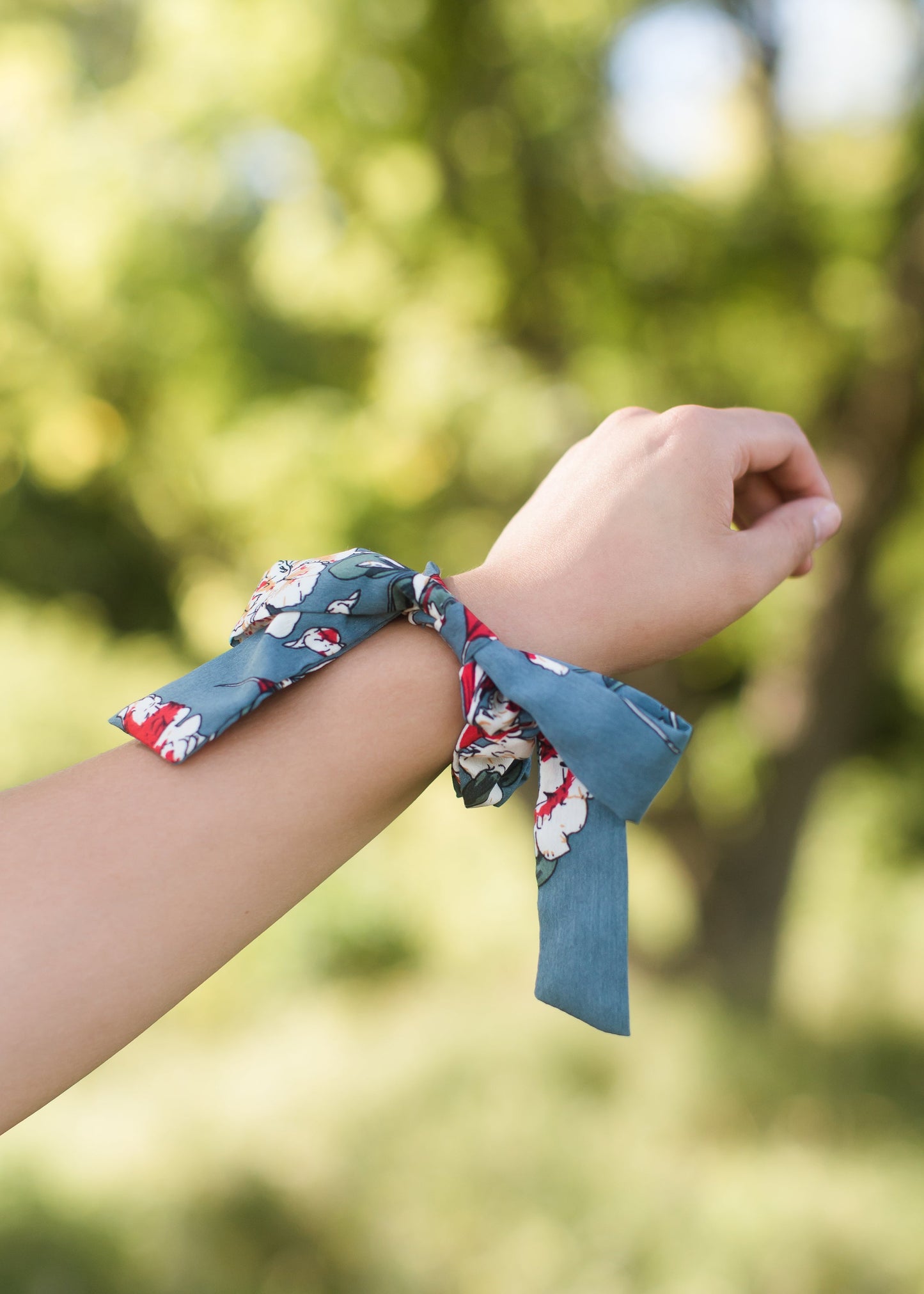 Floral Bow Hair Scrunchie