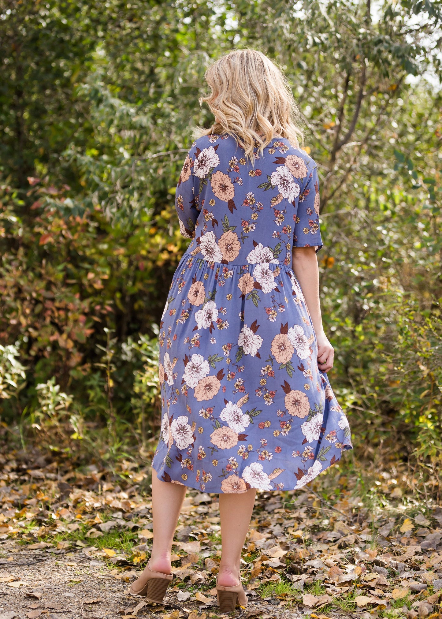 Floral Button Detail Midi Dress - FINAL SALE Dresses