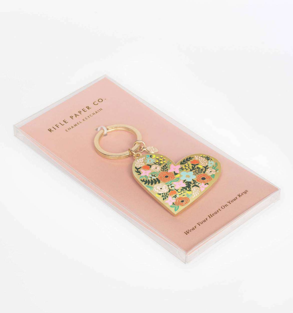 Floral Heart Enamel Keychain Accessories