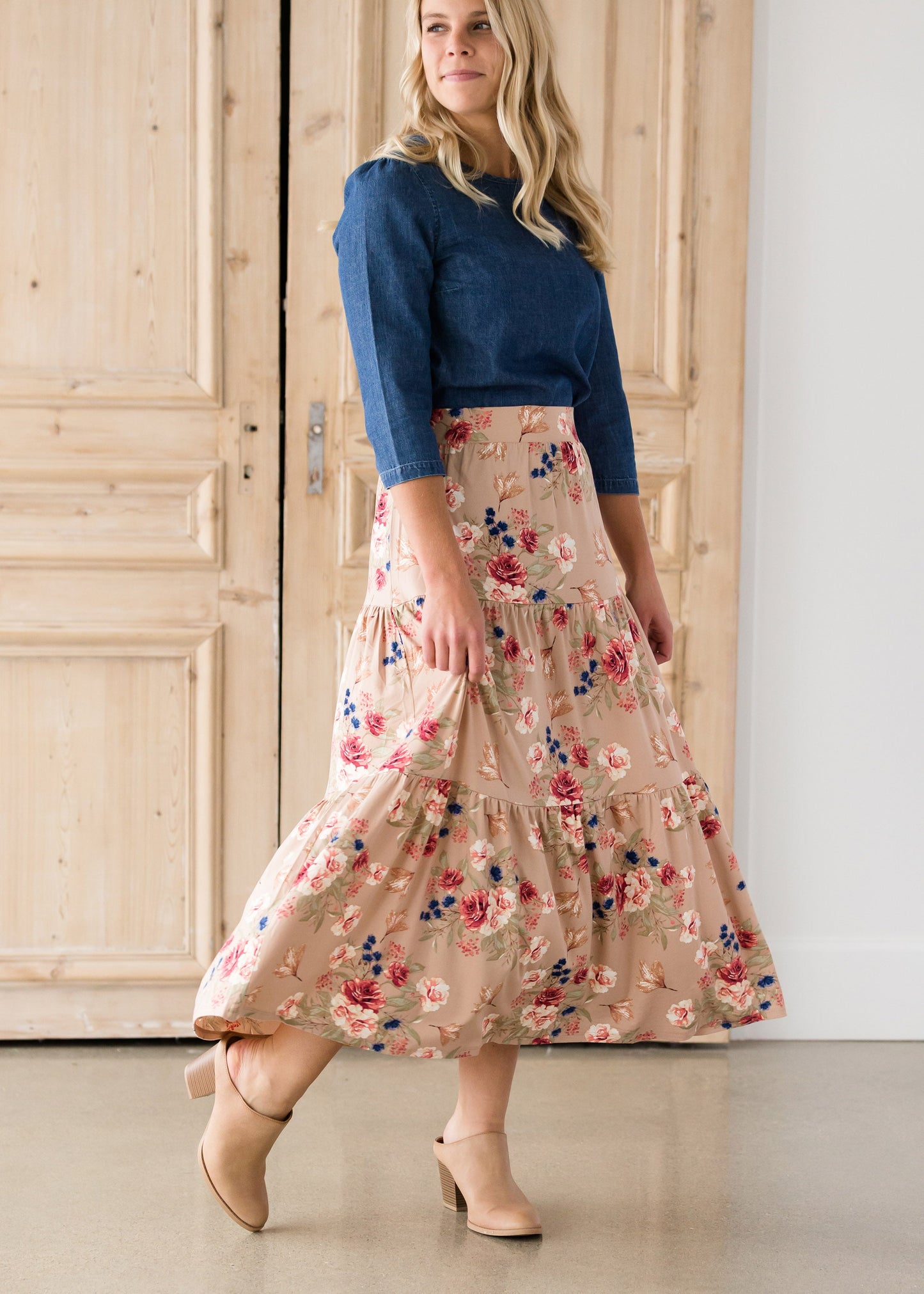 Floral Layered Stretch Maxi Skirt - FINAL SALE Skirts