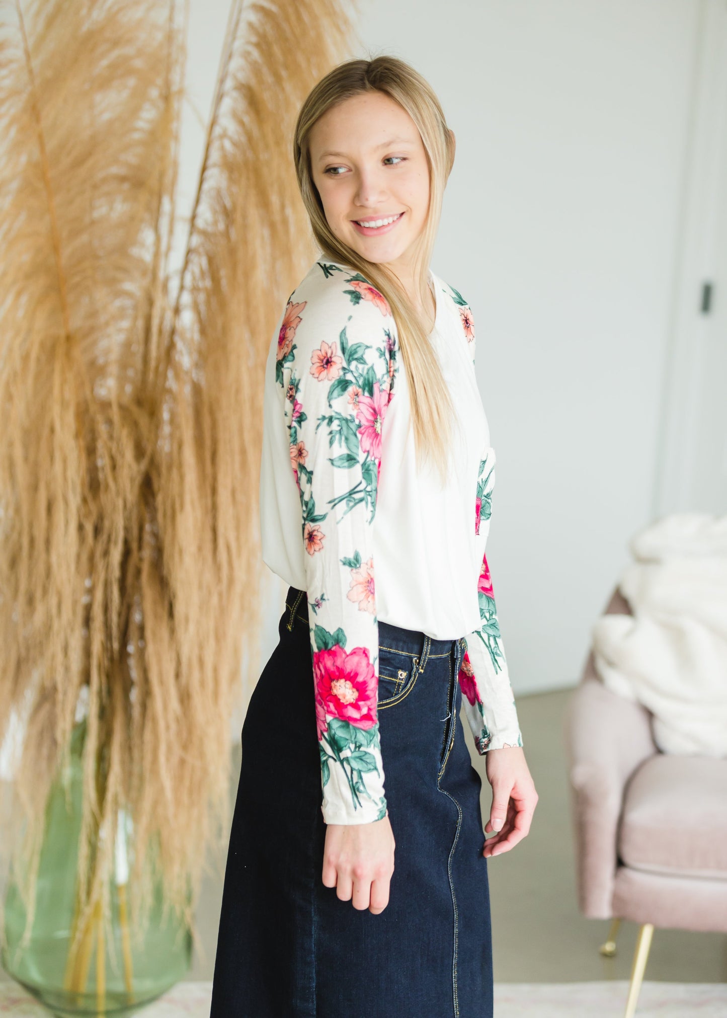 Floral Mixed Pocket Top - FINAL SALE Shirt