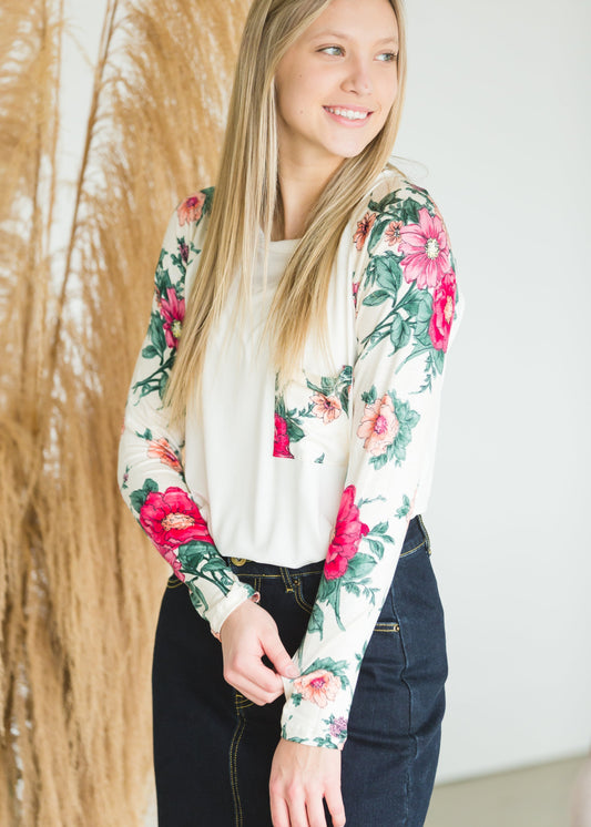 Floral Mixed Pocket Top - FINAL SALE Shirt