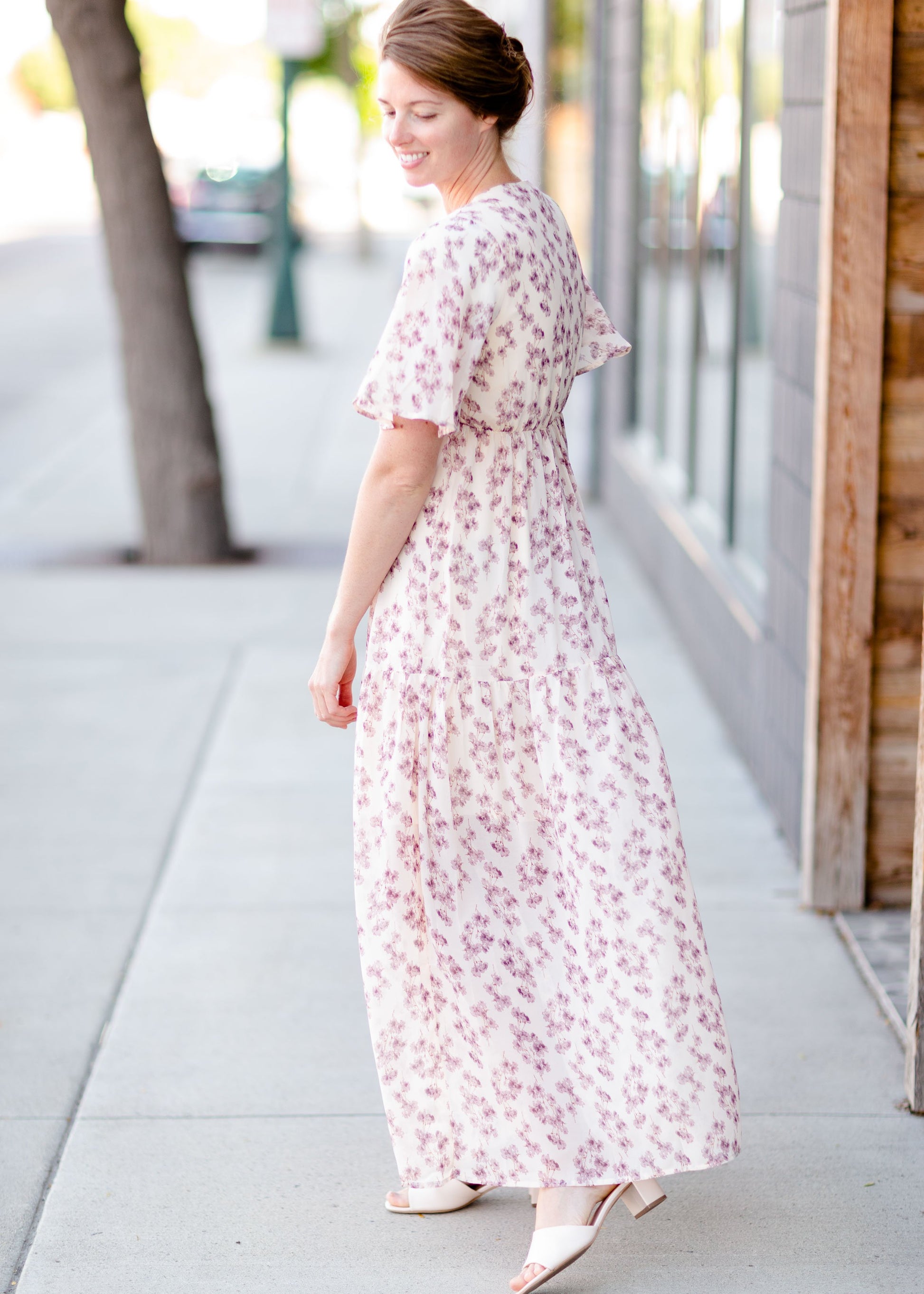 Floral Print Button Front Maxi Dress Dresses Pinch