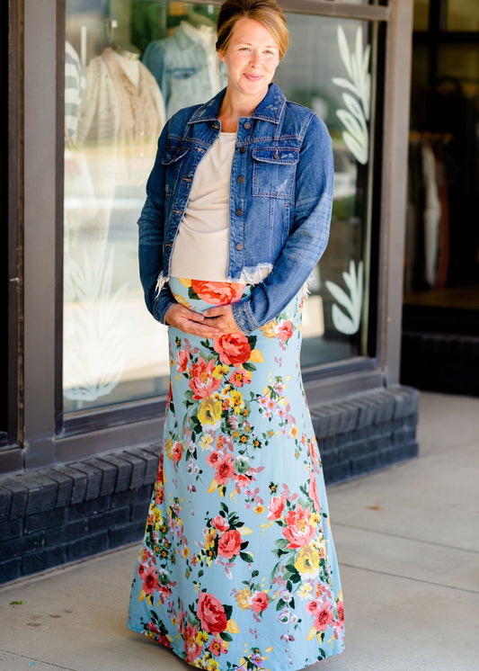 Floral Print Maxi Skirt Skirts