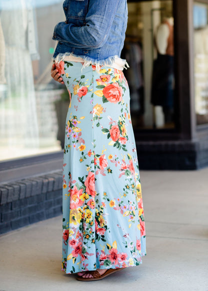 Floral Print Maxi Skirt Skirts