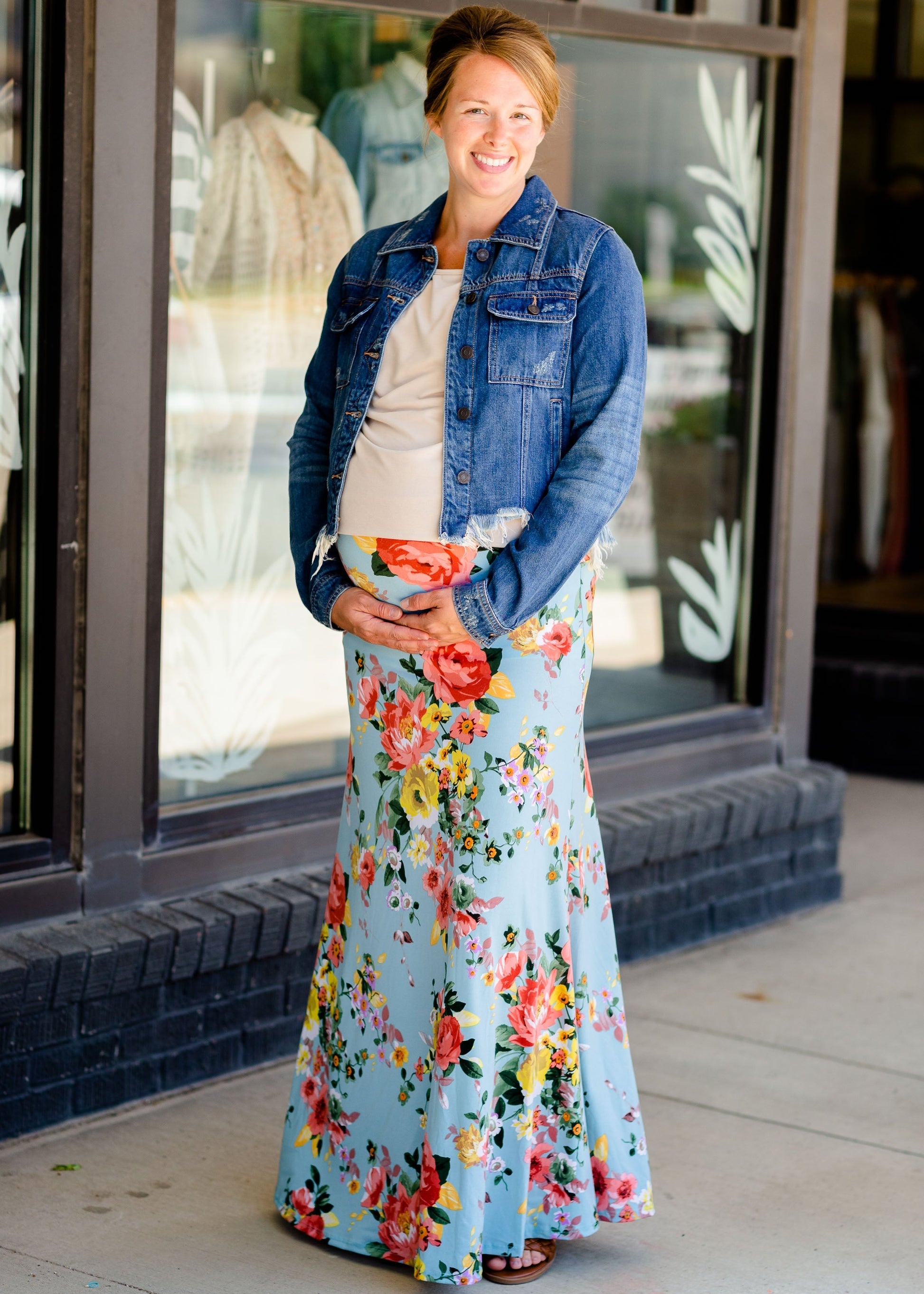 Floral Print Maxi Skirt Skirts