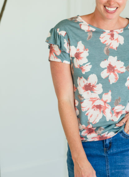 Floral Print Short Sleeve Tee - FINAL SALE Tops