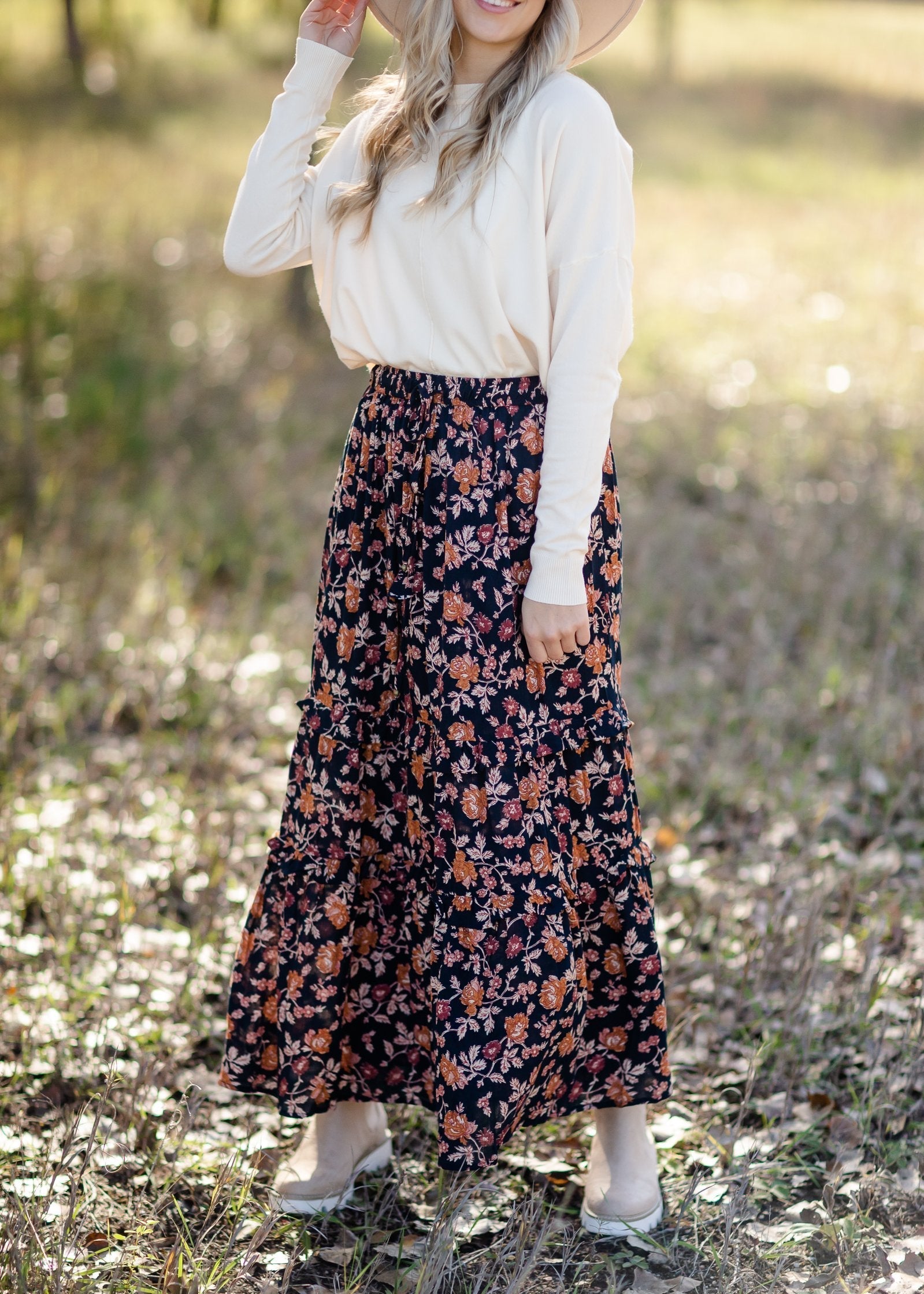 Floral Ruffle Tiered Maxi Skirt - FINAL SALE Skirts Dress Forum