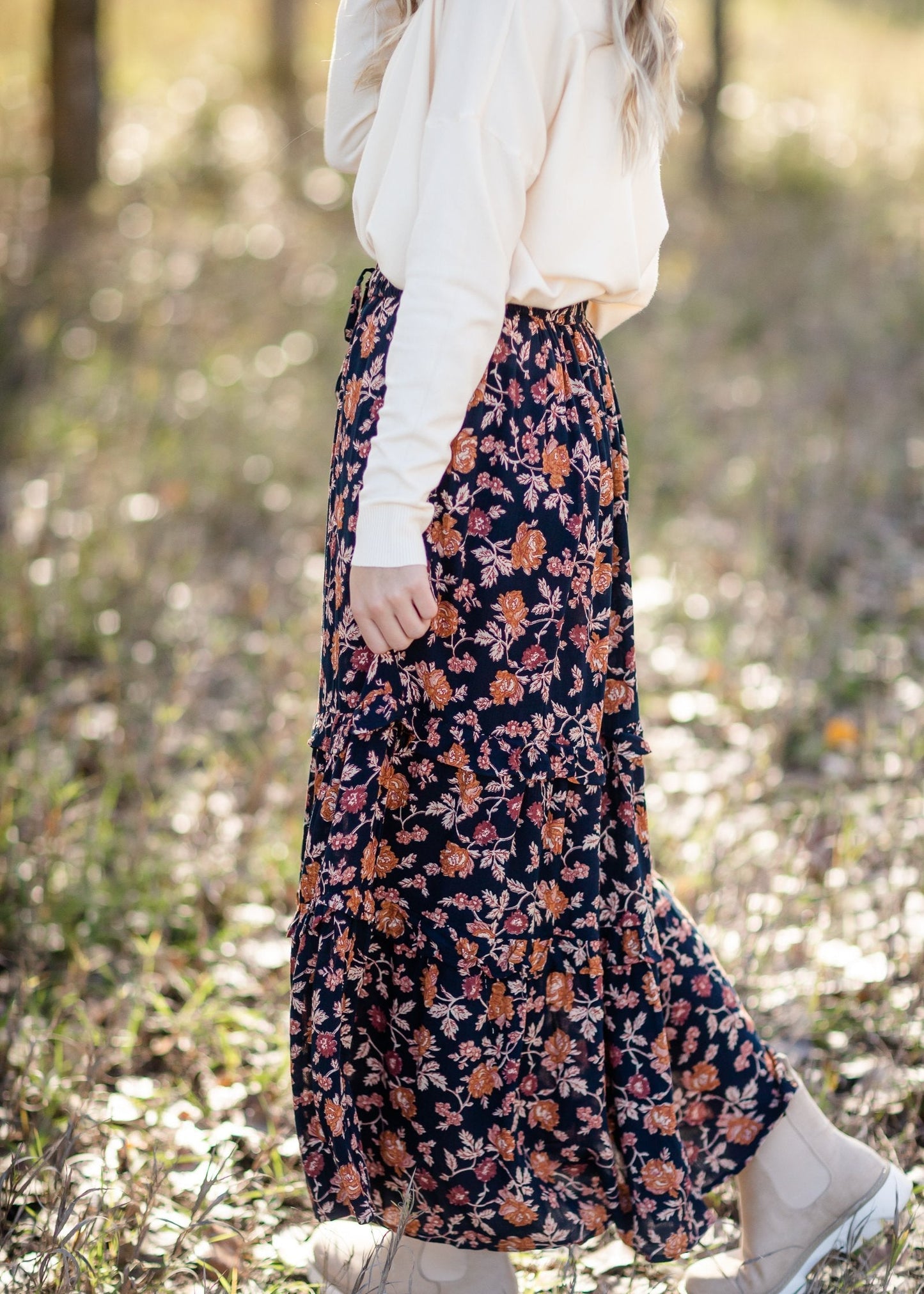 Floral Ruffle Tiered Maxi Skirt - FINAL SALE Skirts Dress Forum