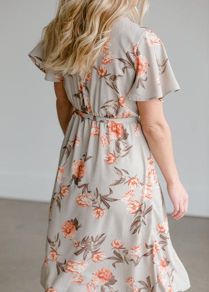 Flower Print Woven Midi Dress - FINAL SALE Dresses