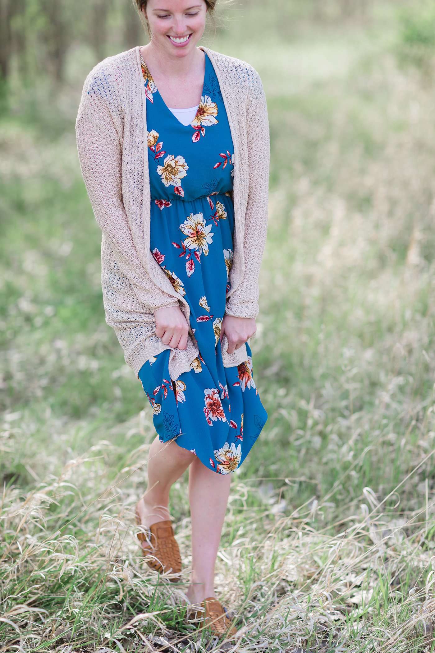 Flutter & Floral Midi Dress Dresses