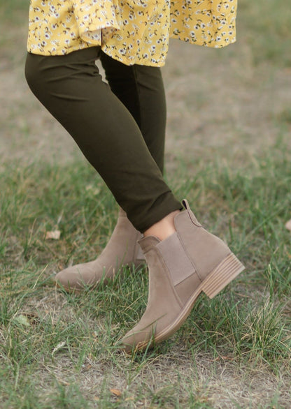 Flynn Taupe Bootie Shoes MIA Shoes