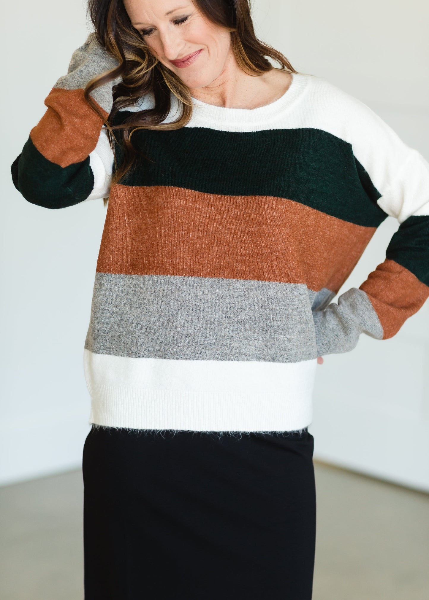 Forest Striped Long Sleeve Sweater - FINAL SALE Tops