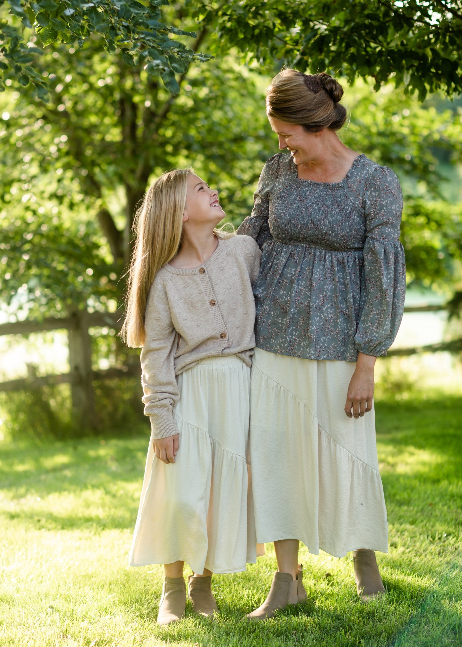 Girls Beige Asymmetric Seam Midi Skirt Girls Hayden Los Angeles