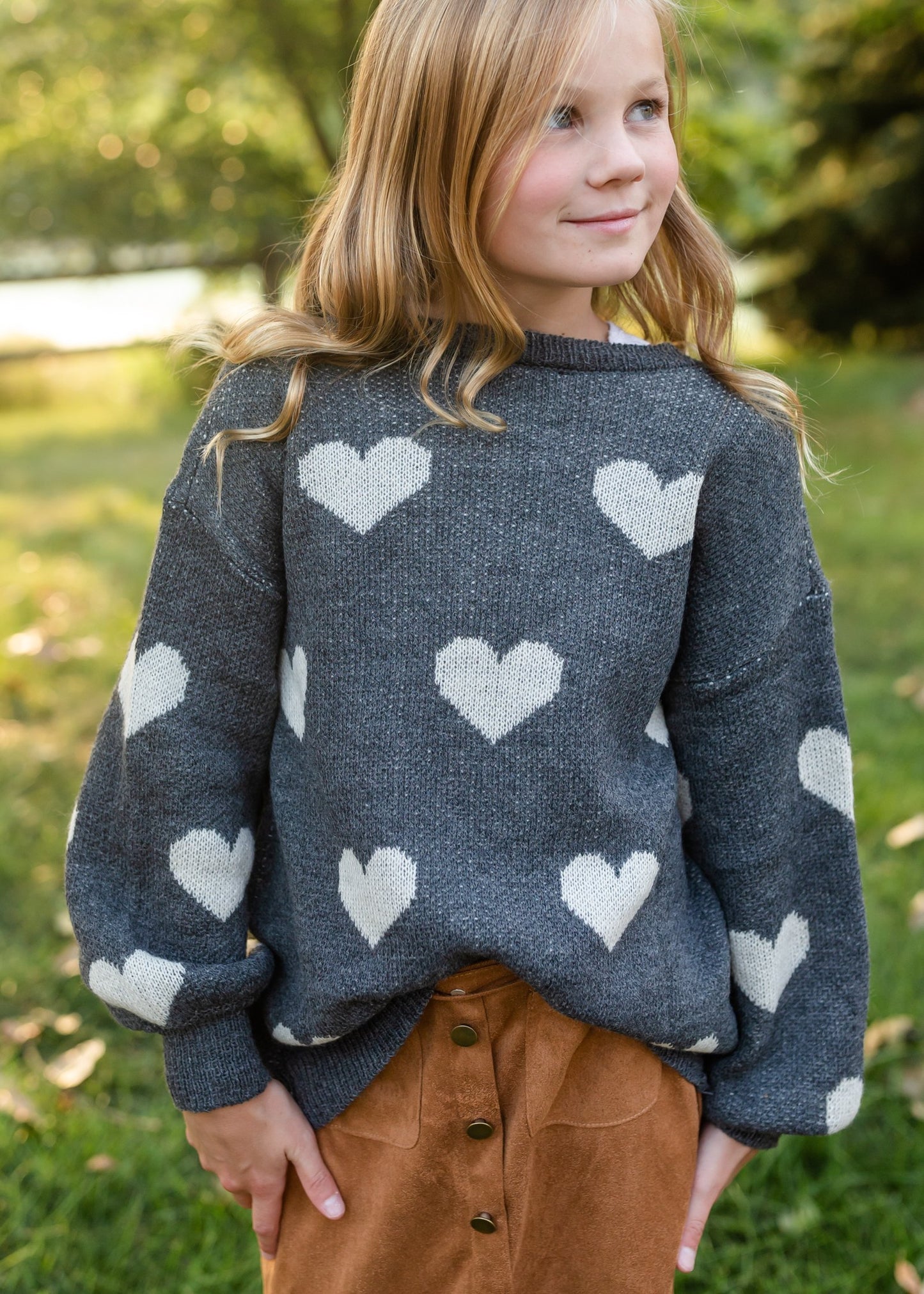 Girls Knitted Heart Pullover Sweater Girls Hayden Los Angeles