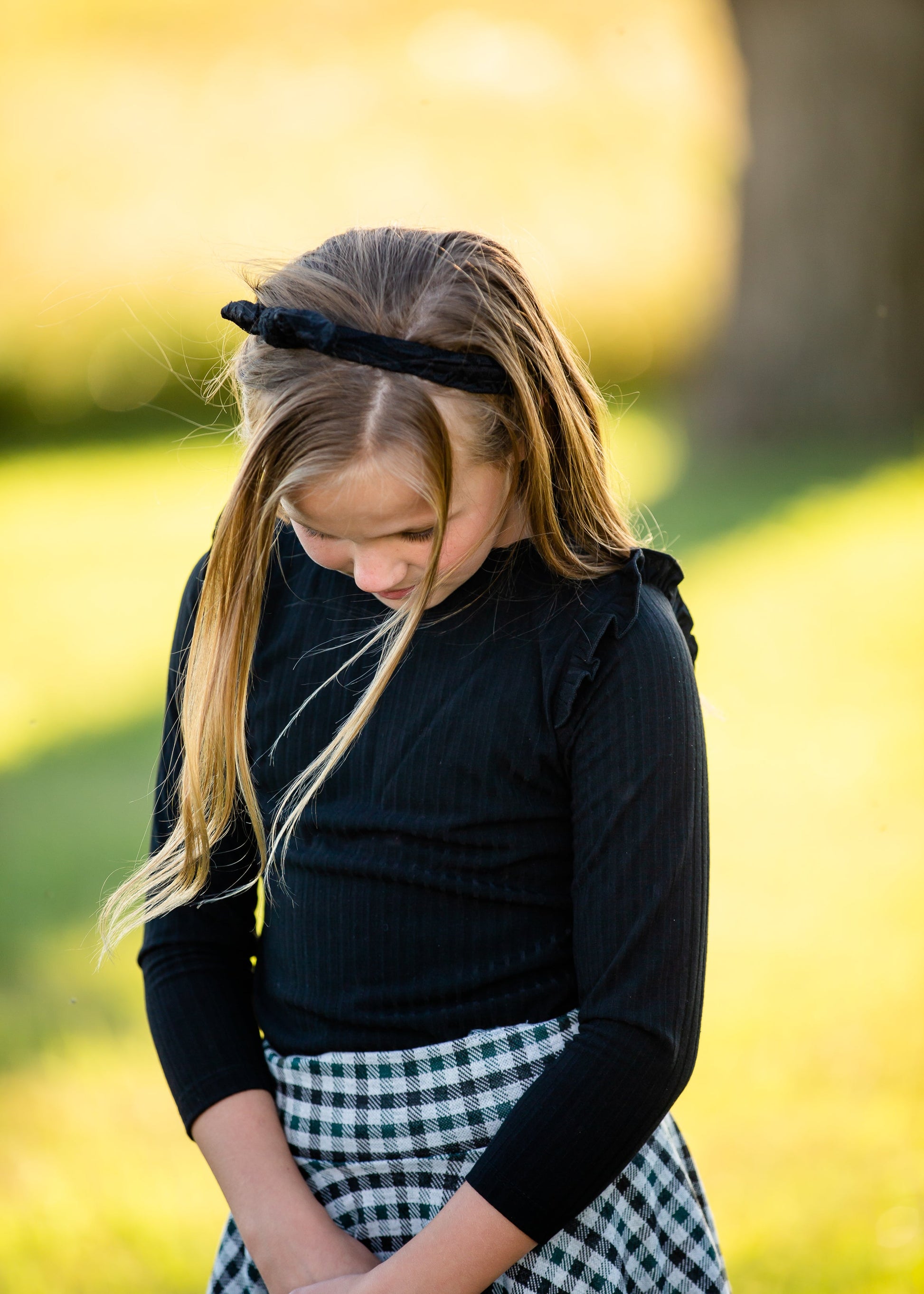 Girls Lace Knotted Headband Girls Black