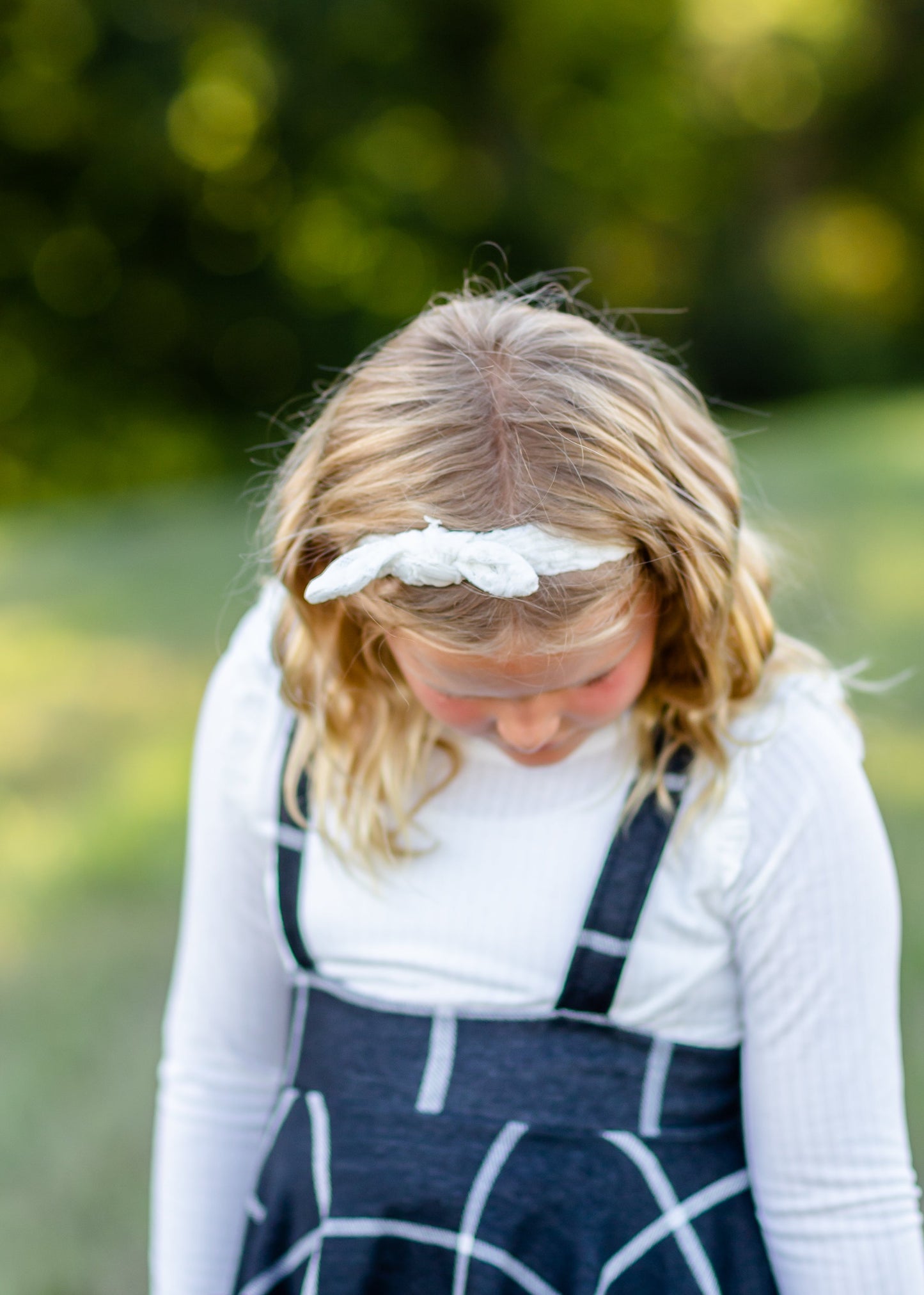 Girls Lace Knotted Headband Girls White