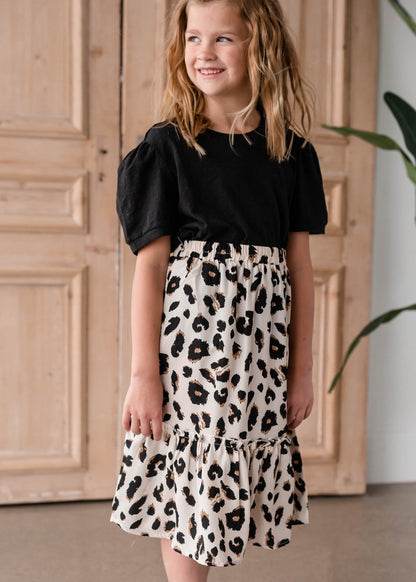 Girls Leopard Print Midi Skirt Girls Hayden