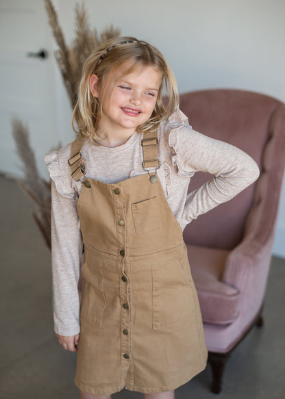 Girls Patch Pocket Button Down Overall Dress Girls Hayden