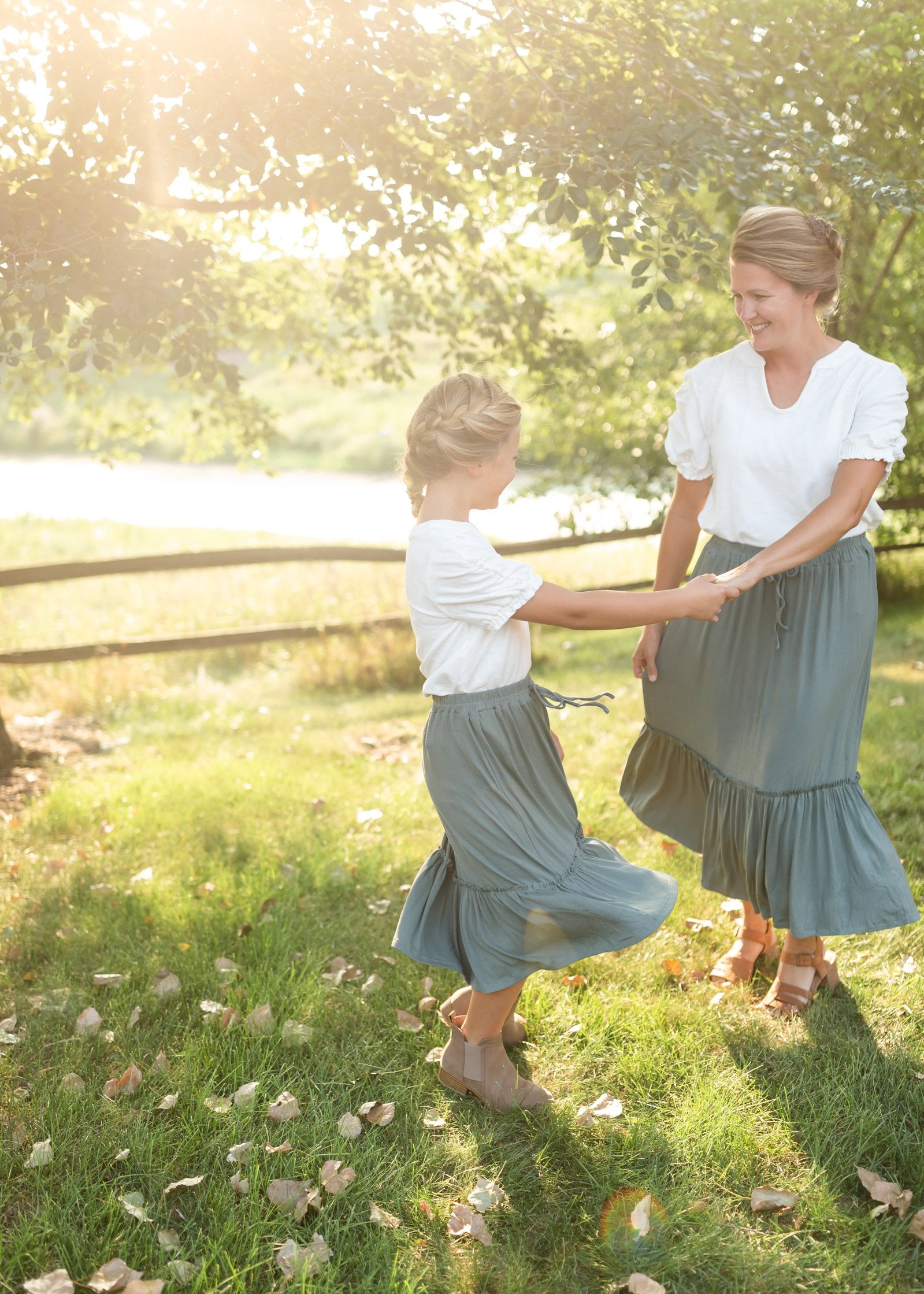 Girls Ruffled Knit Elastic Waist Midi Skirt Skirts Hayden