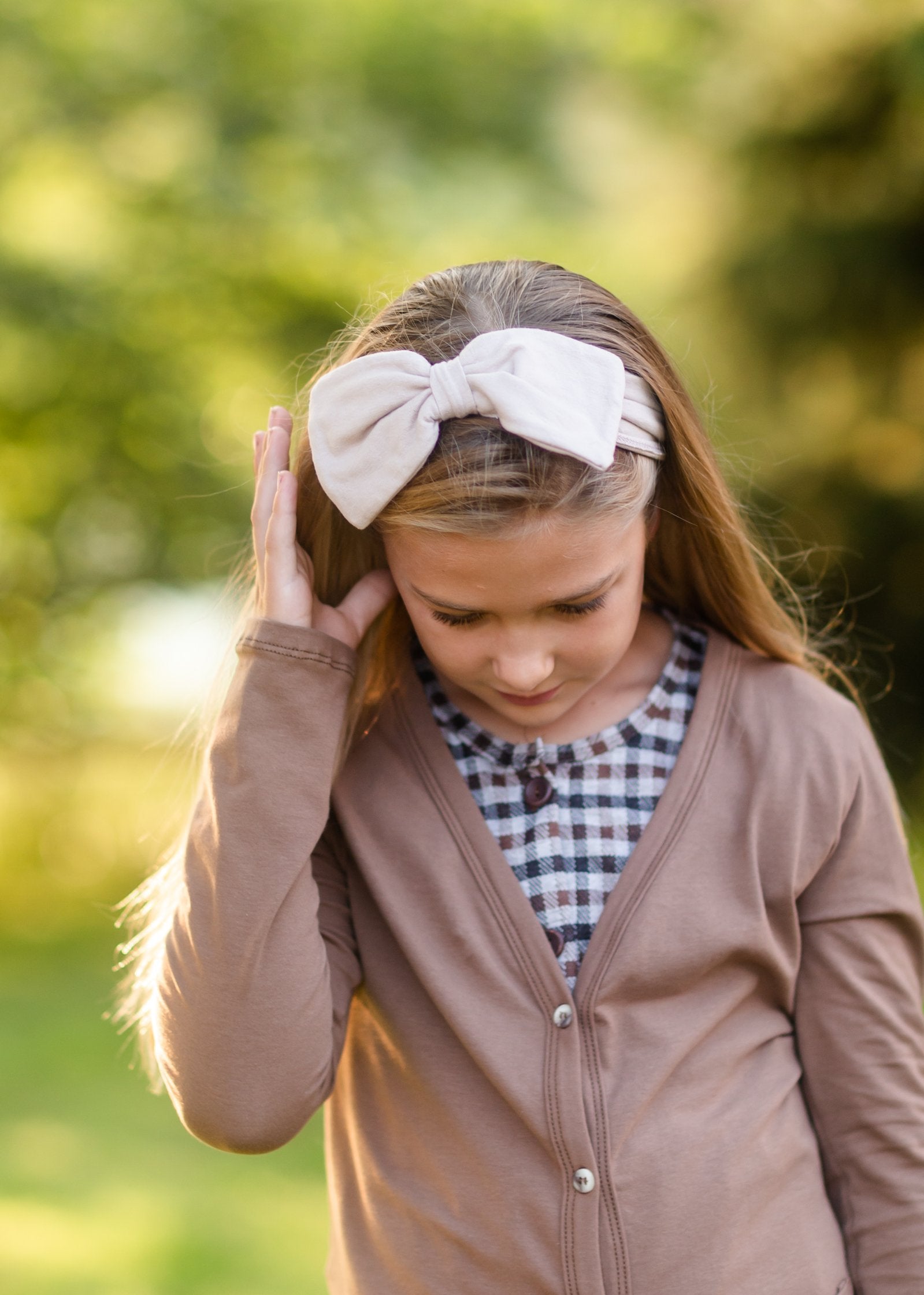 Girls Soft Cotton Dark Mocha Cardigan Girls Woodmouse & Thistle