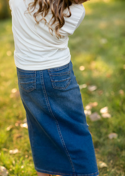 Girls Stretch Waist Long Denim Skirt Skirts Be Girl