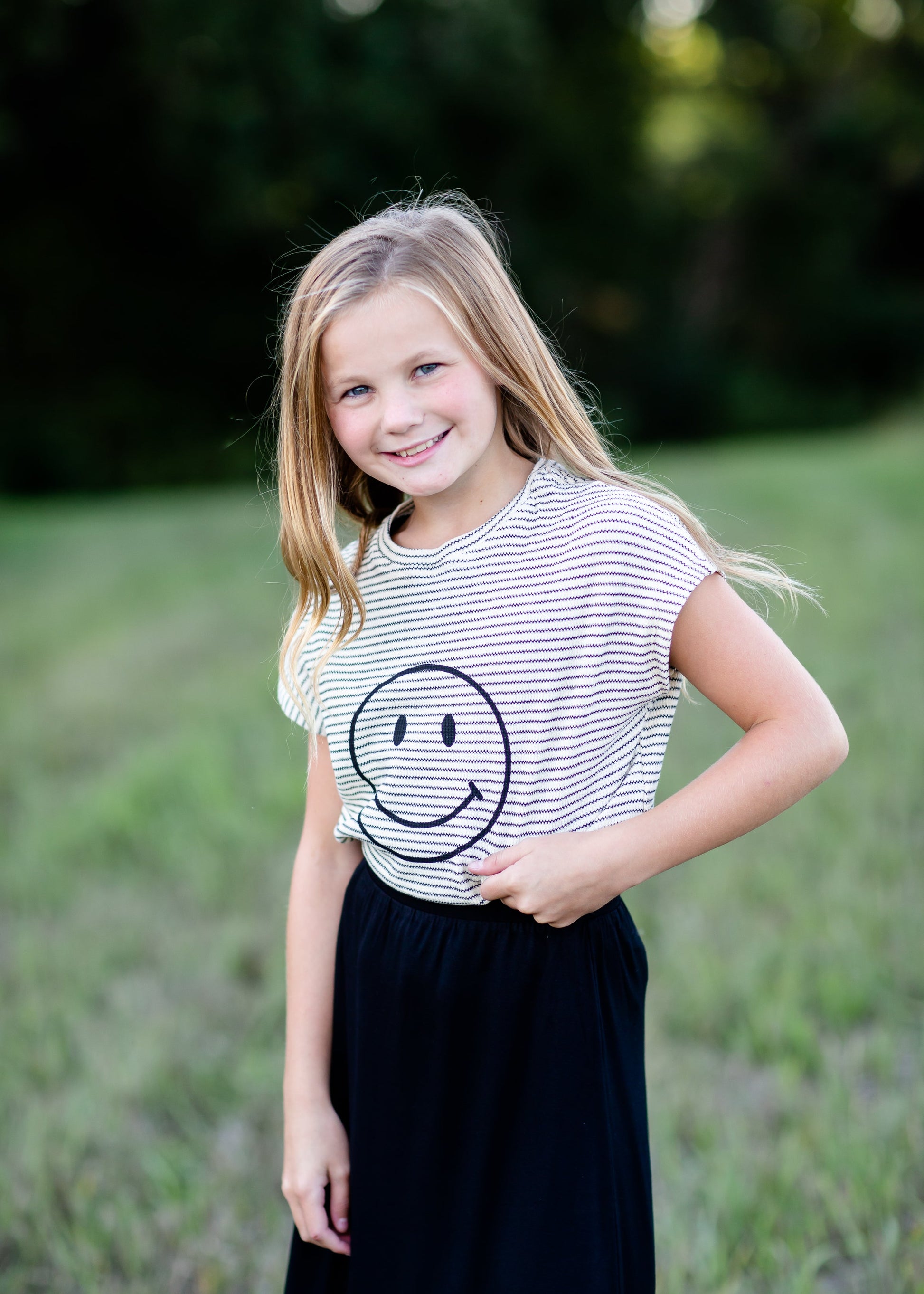 Girls Striped Smile Top Girls