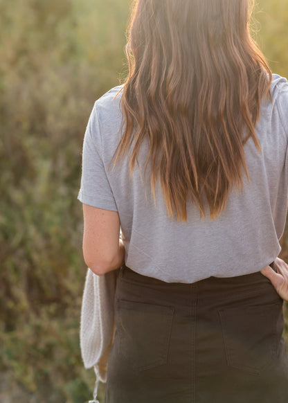 Gray + Gold Joy Graphic Tee - FINAL SALE Tops