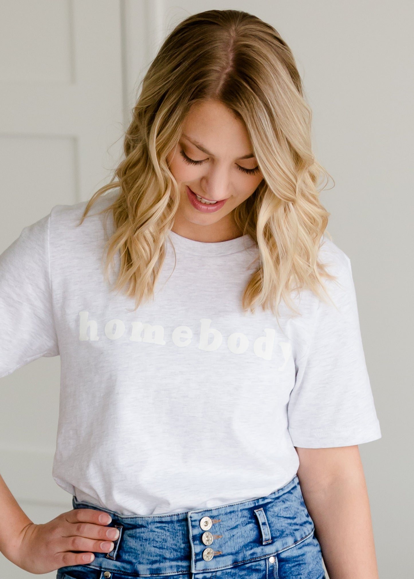 Gray Homebody Graphic Tee - FINAL SALE Tops