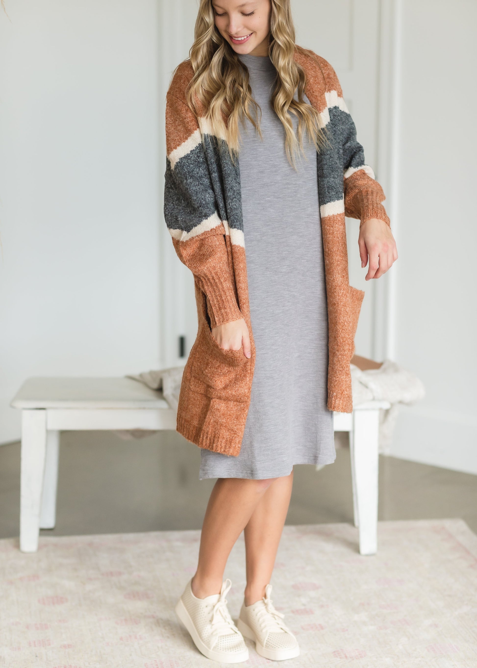 Gray Mockneck Textured Knit Dress - FINAL SALE Dresses