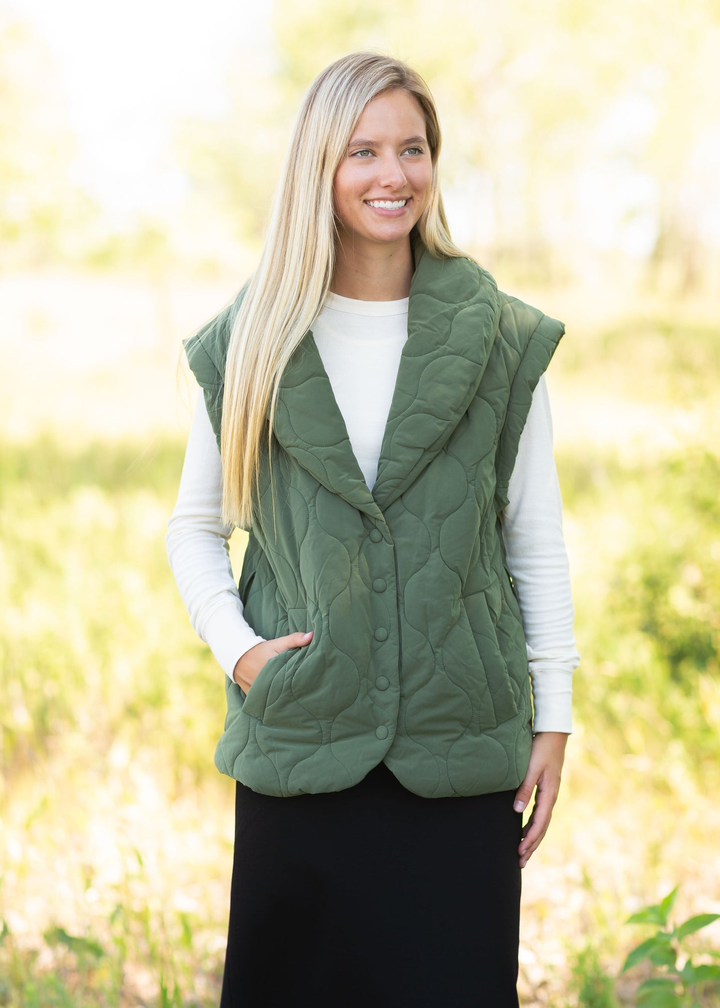 Gray + Olive Belted Jacket Tops