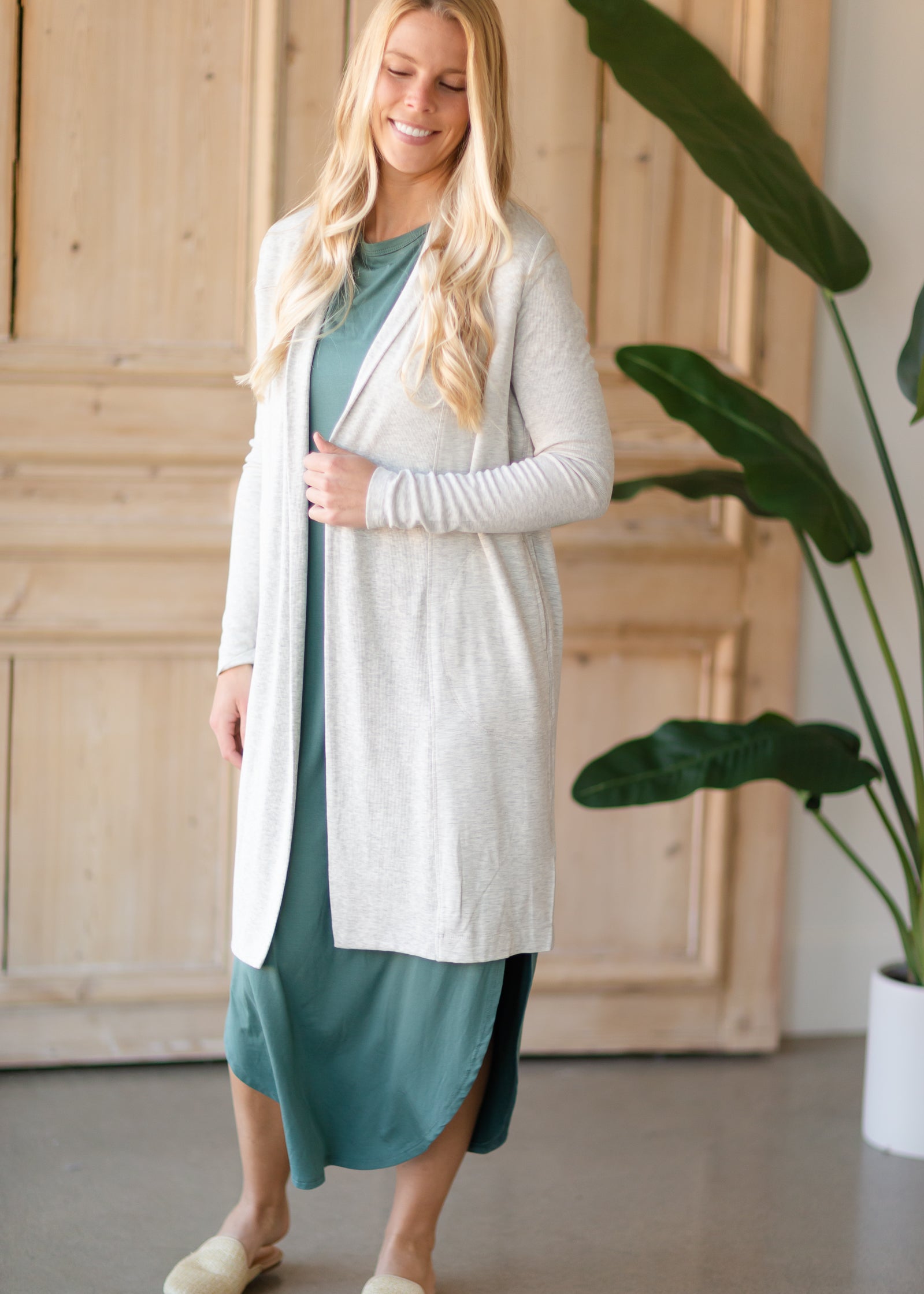 Gray Ultra Soft Lined Cardigan Tops