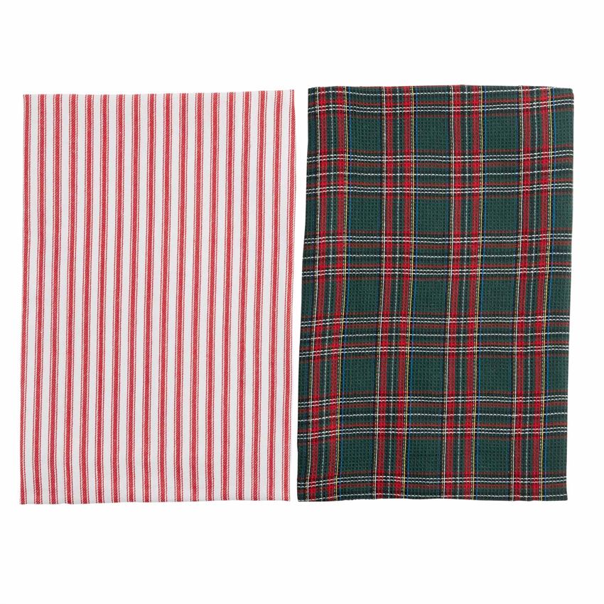 Green Plaid Waffle Towel Set - FINAL SALE Home & Lifestyle